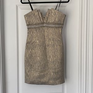 STUNNING laundry gold mini dress
